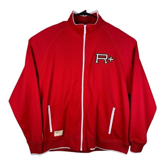 Rocawear R+ logo zipper up track jacket Red men's 3XL Big & Tall Embroidered - Picture 1 of 13
